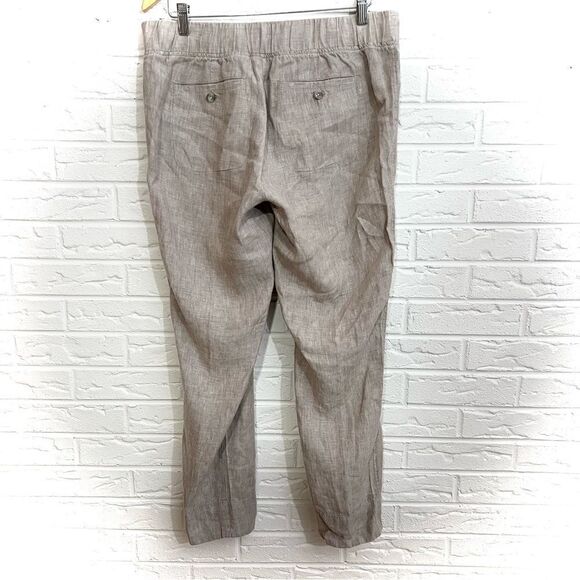 Athleta Linen Pull On Pants Size 10 Tall - Picture 2 of 5
